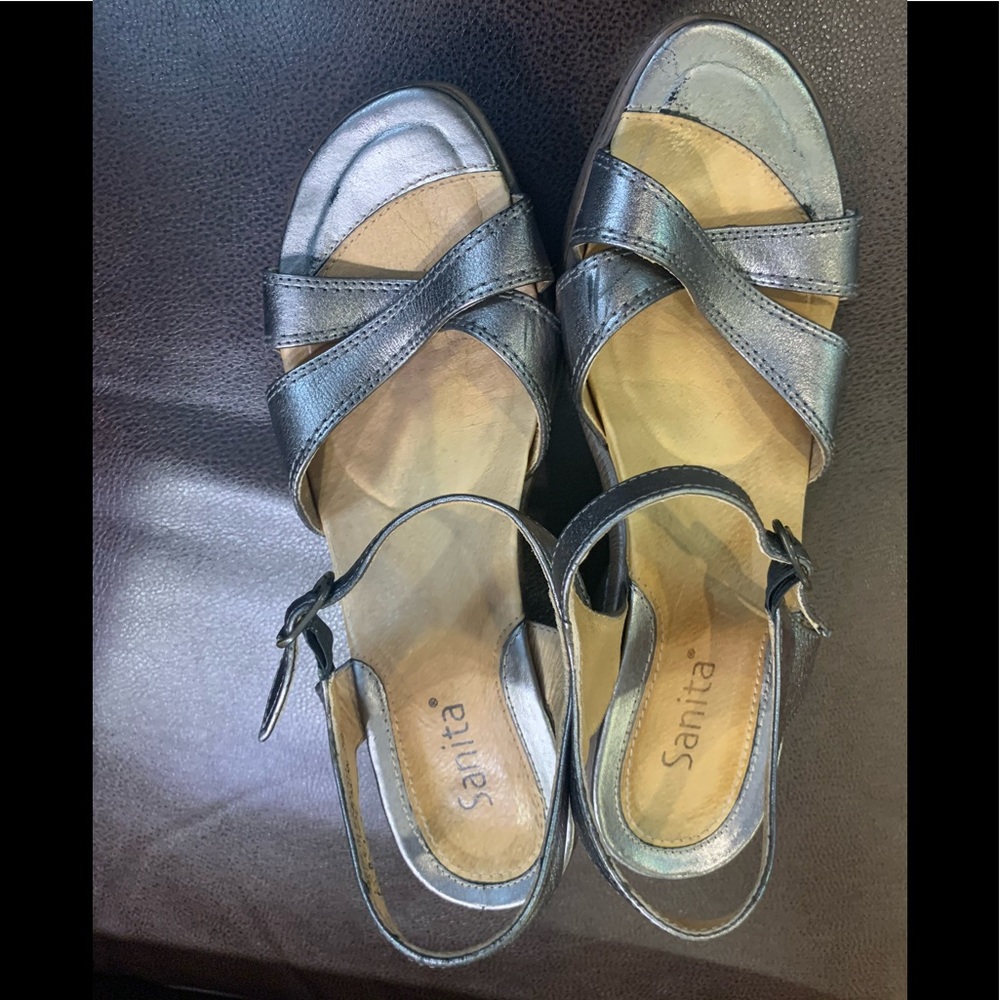 Leather Platform Sandals, size 39